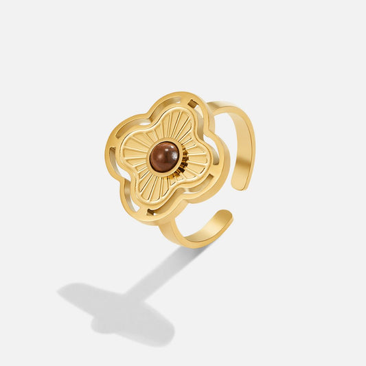Or Floral Bague Ouverte