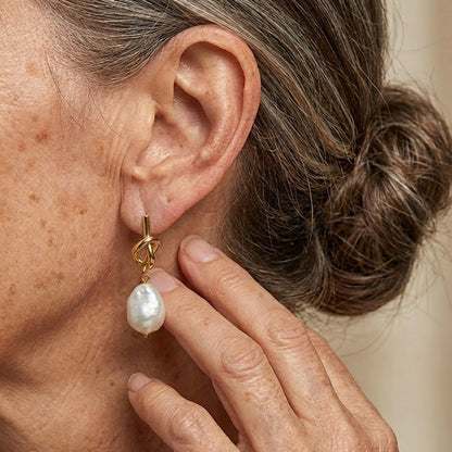 Knotted Perle Elegance Boucles d'Oreilles