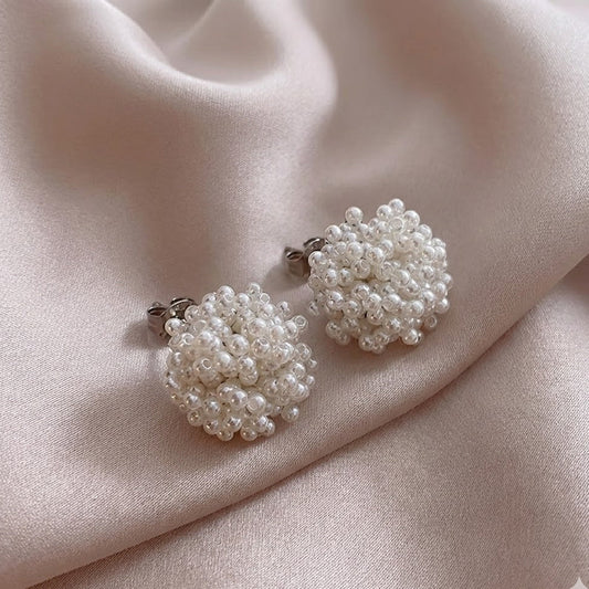 Élégant Incrusté Perle boucles d'oreilles