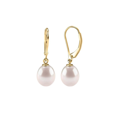 Perle Dangle Boucles d'Oreilles | Or